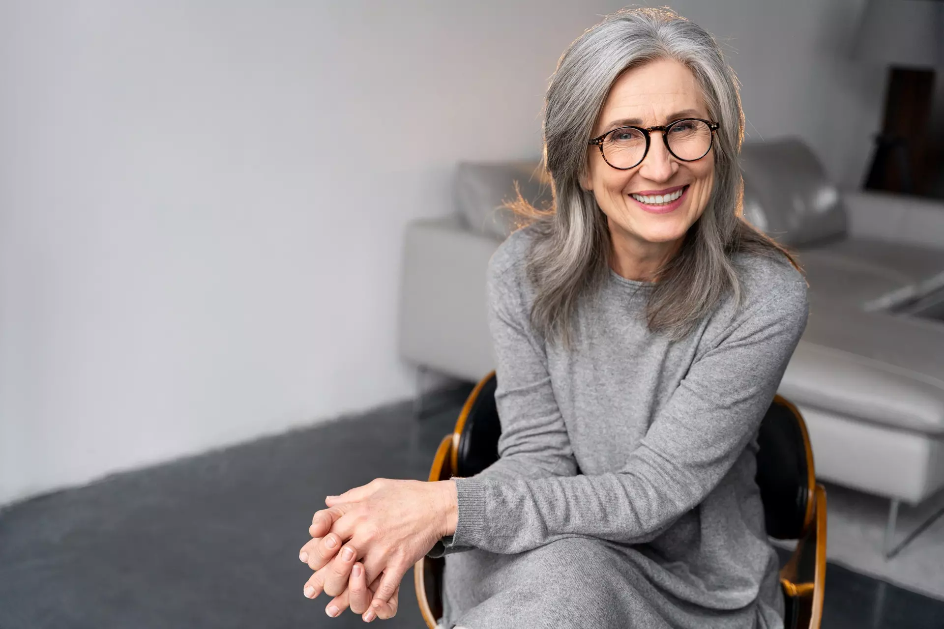 Senior woman smiling